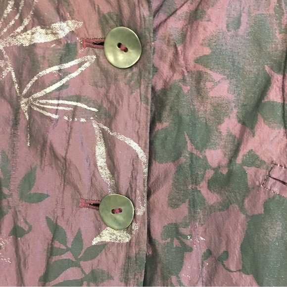 Tuzzi blazer. Plum with black and grey/silver floral. Size 8. - Picture 2 of 7